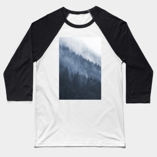 Blue Misty Mountainside Baseball T-Shirt